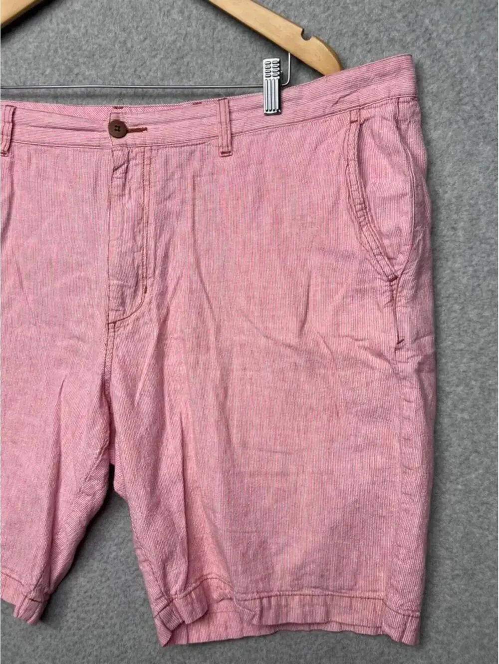 Tommy Bahama Shorts 42 Pink Stripe Linen Blend Quiet Luxury Old Money Coastal